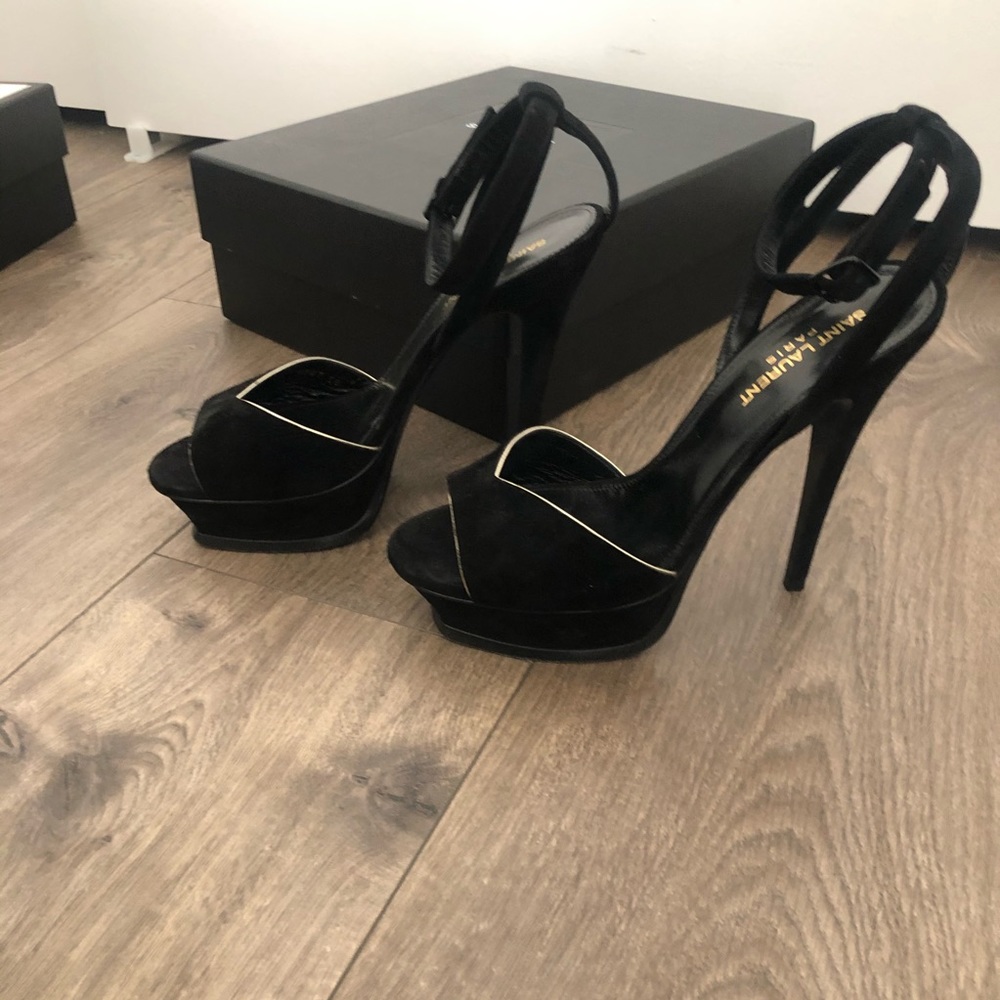 Saint Laurent Suede Tribute Sandals - Picture 2 of 6